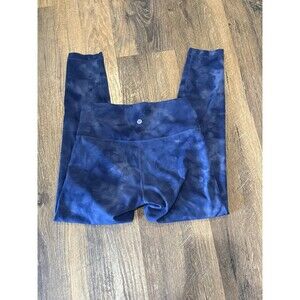 Lululemon Wunder Train HR Crop Size 8 Diamond Shade Naval Blue DSNB 01366